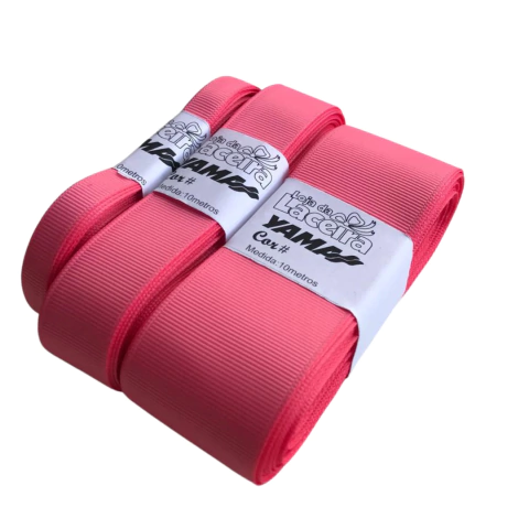 FITA GORGURÃO LISA YAMA COR 210 (CORAL ROSE)