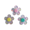 FLOR DE ACRÍLICO TRANSPARENTE COM CONFETES PARA ARCO - 1 UNIDADE