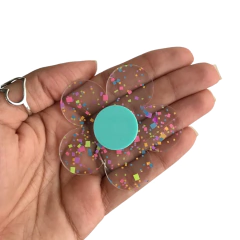 FLOR DE ACRÍLICO TRANSPARENTE COM CONFETES PARA ARCO - 1 UNIDADE na internet