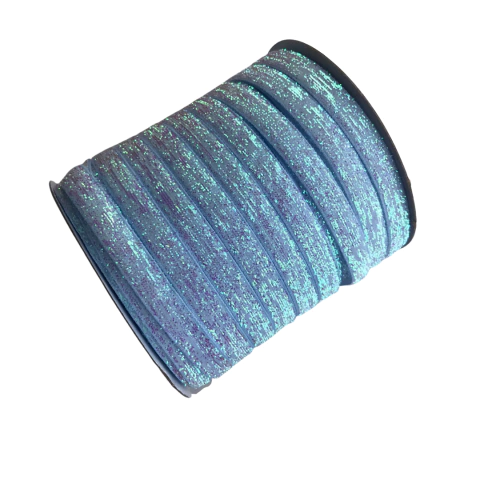 FITA GLITTER LUREX (10MM) - AZUL BEBÊ - 1 METRO