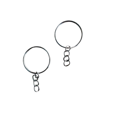 ARGOLA DE CHAVEIRO COM CORRENTE - 4 UNIDADES