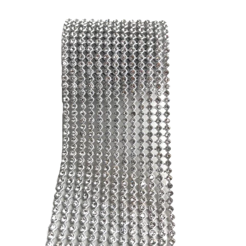 MANTA DE STRASS PRATA (5X46CM) - 1 UNIDADE