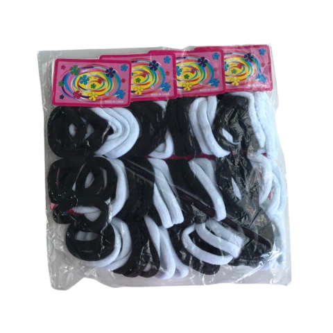 PACOTE DE XUXINHA DE CABELO PRETO E BRANCO - 72 UNIDADES