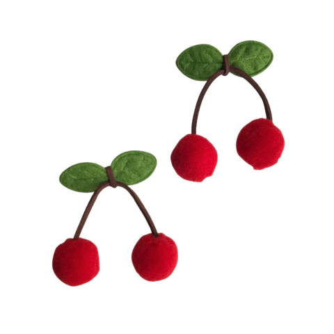 APLIQUE CEREJA VERMELHA POMPOM - 1 UNIDADE