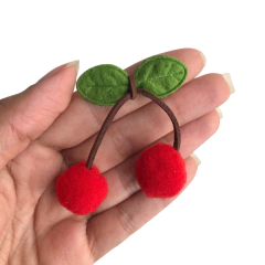 APLIQUE CEREJA VERMELHA POMPOM - 1 UNIDADE - comprar online