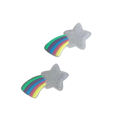 Aplique Estrela Cadente Pequena Emborrachado - 1 unidade