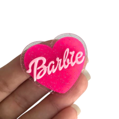 Aplique Coração Rosa Barbie Acrílico - 1 unidade - comprar online
