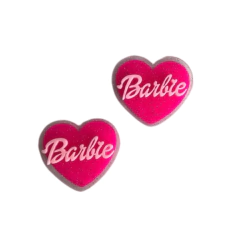 Aplique Coração Rosa Barbie Acrílico - 1 unidade