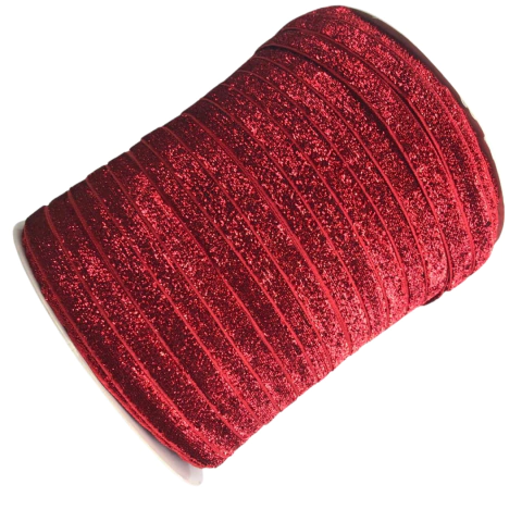 FITA GLITTER LUREX (10MM) - VERMELHO - 1 METRO