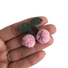 APLIQUE CEREJA POMPOM DE TULE - 1 UNIDADE - Loja da Laceira