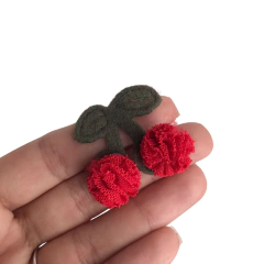 APLIQUE CEREJA POMPOM DE TULE - 1 UNIDADE - loja online