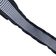 FITA PRINCESS PIED DE POULE PRETO (38MM) - 1 METRO