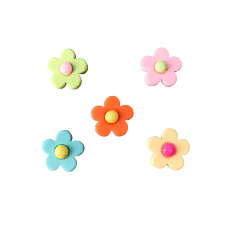 Aplique Flores em Resina (Pacote) - 5 unidades