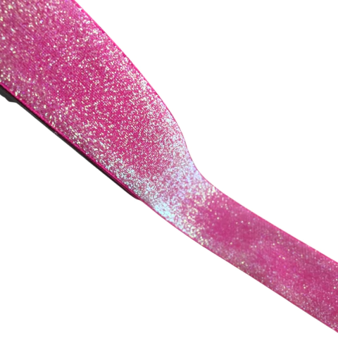 FITA GLITTER LUREX (38MM) - ROSA NEON BOREAL - 1 METRO