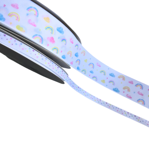 FITA GORGURÃO YAMA ESTAMPADA ARCO-ÍRIS - 2 METROS