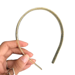 TIARA DE DENTINHO 10MM DOURADO COM GLITTER - DUZIA - comprar online