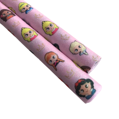 LONITA GLITTER FINO PRINCESAS DA DISNEY FUNDO ROSA COM COROA (25X68CM) - 1 UNIDADE
