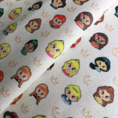 LONITA GLITTER FINO PRINCESAS DA DISNEY FUNDO BRANCO COM COROA (25X68CM) - 1 UNIDADE - comprar online