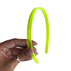 TIARA DE DENTINHO 10MM TRANSPARENTE VERDE NEON - DUZIA - comprar online