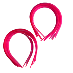 TIARA DE DENTINHO 10MM TRANSPARENTE ROSA NEON - DUZIA