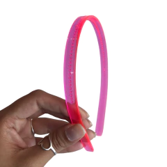 TIARA DE DENTINHO 10MM TRANSPARENTE ROSA NEON - DUZIA na internet