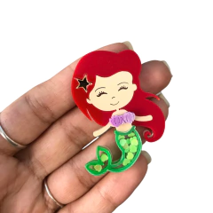 Aplique Ariel em Acrílico para Laço - 1 Unidade (Pequena Sereia) - comprar online