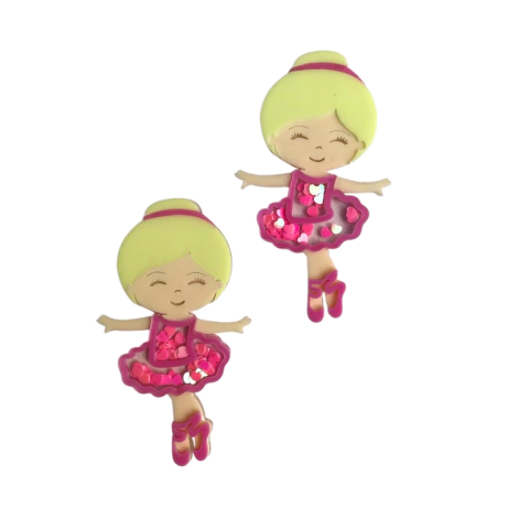 Aplique Bailarina Loira Para Arco (Reta) em Acrílico - 1 Unidade