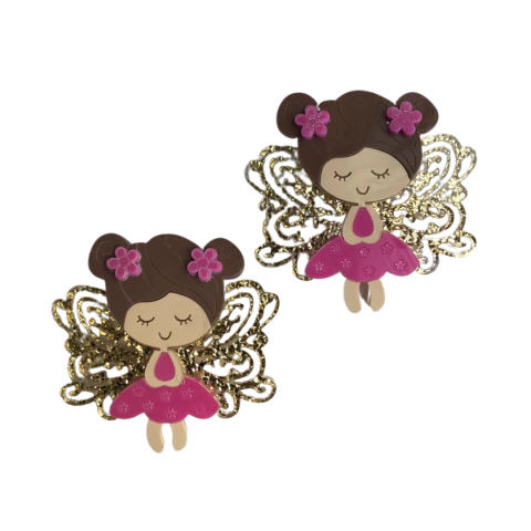 Aplique Fada Rosa Para Arco em Acrílico - 1 Unidade