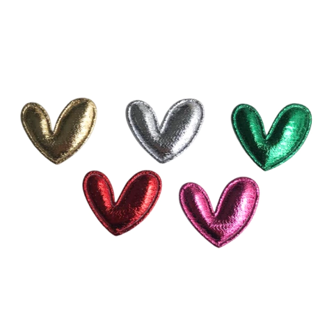 APLIQUE CORAÇÃO METALIZADO - 1 UNIDADE