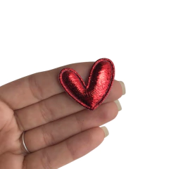APLIQUE CORAÇÃO METALIZADO - 1 UNIDADE - loja online