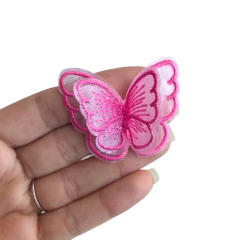 APLIQUE BORBOLETA BORDADA EM VOAL - 1 UNIDADE