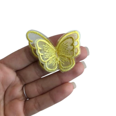 APLIQUE BORBOLETA BORDADA EM VOAL - 1 UNIDADE - Loja da Laceira