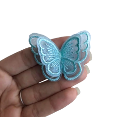 APLIQUE BORBOLETA BORDADA EM VOAL - 1 UNIDADE - comprar online