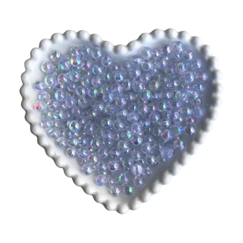 PÉROLA IRISADA COR TRANSPARENTE (8MM) - 20 GRAMAS