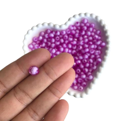 MIÇANGA ACRÍLICA BOLA SEXTAVADA LILÁS TRANSPARENTE C/ MIOLO BRANCO (8MM) - 20 GRAMAS - comprar online