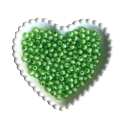 MIÇANGA ACRÍLICA BOLA SEXTAVADA VERDE TRANSPARENTE C/ MIOLO BRANCO (8MM) - 20 GRAMAS