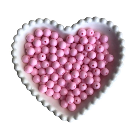 MIÇANGA BOLINHA LISA ROSA BEBÊ (10MM) - 20 GRAMAS