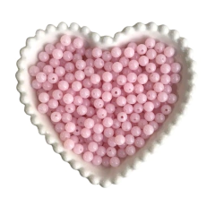 MIÇANGA BOLINHA TRANSPARENTE FOSCA ROSA CLARO (8MM) - 20 GRAMAS