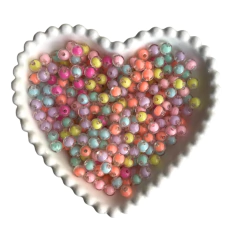 MIÇANGA BOLINHA TRANSPARENTE COM MIOLO COLORIDO (8MM) - 20 GRAMAS