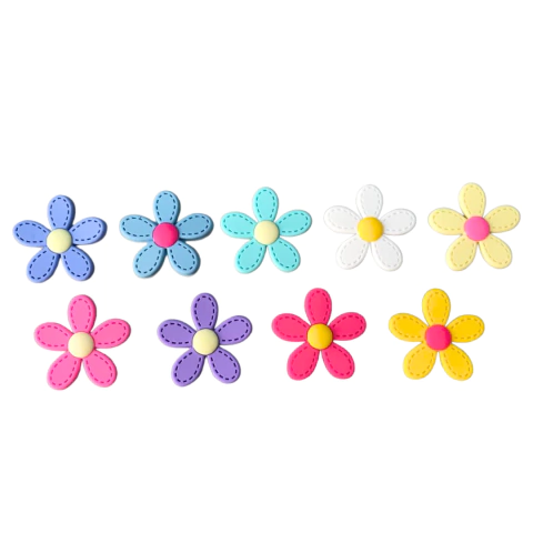 Aplique Flor Pespontada Emborrachada - 1 unidade