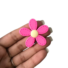 Aplique Flor Pespontada Emborrachada - 1 unidade