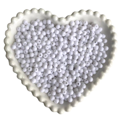 MIÇANGA BOLINHA LISA BRANCA (6MM) - 20 GRAMAS