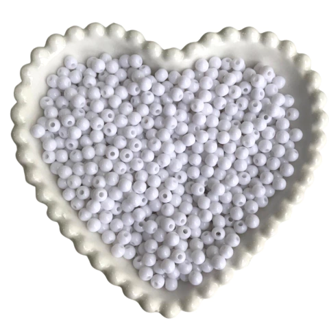 MIÇANGA BOLINHA LISA BRANCA (6MM) - 20 GRAMAS