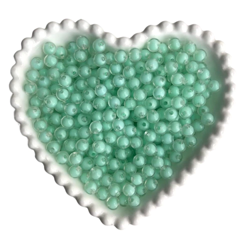 MIÇANGA BOLINHA TRANSPARENTE COM MIOLO VERDE (8MM) - 20 GRAMAS