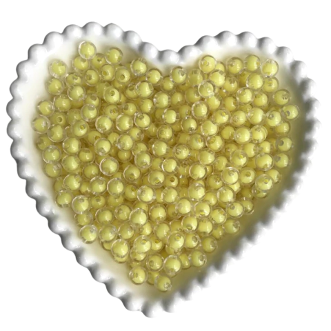 MIÇANGA BOLINHA TRANSPARENTE COM MIOLO AMARELO (8MM) - 20 GRAMAS