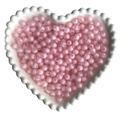 MIÇANGA BOLINHA TRANSPARENTE COM MIOLO ROSA BEBÊ (8MM) - 20 GRAMAS