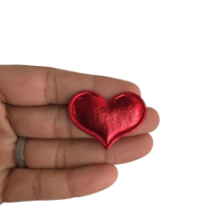 APLIQUE CORAÇÃO METALIZADO - 1 UNIDADE - Loja da Laceira