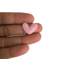 APLIQUE MINI CORAÇÃO COM GLITTER - 5 UNIDADES - comprar online