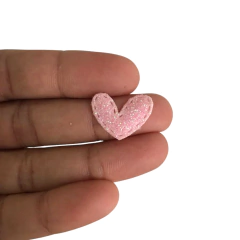 APLIQUE MINI CORAÇÃO COM GLITTER - 5 UNIDADES - comprar online