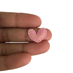 APLIQUE MINI CORAÇÃO COM GLITTER - 5 UNIDADES na internet